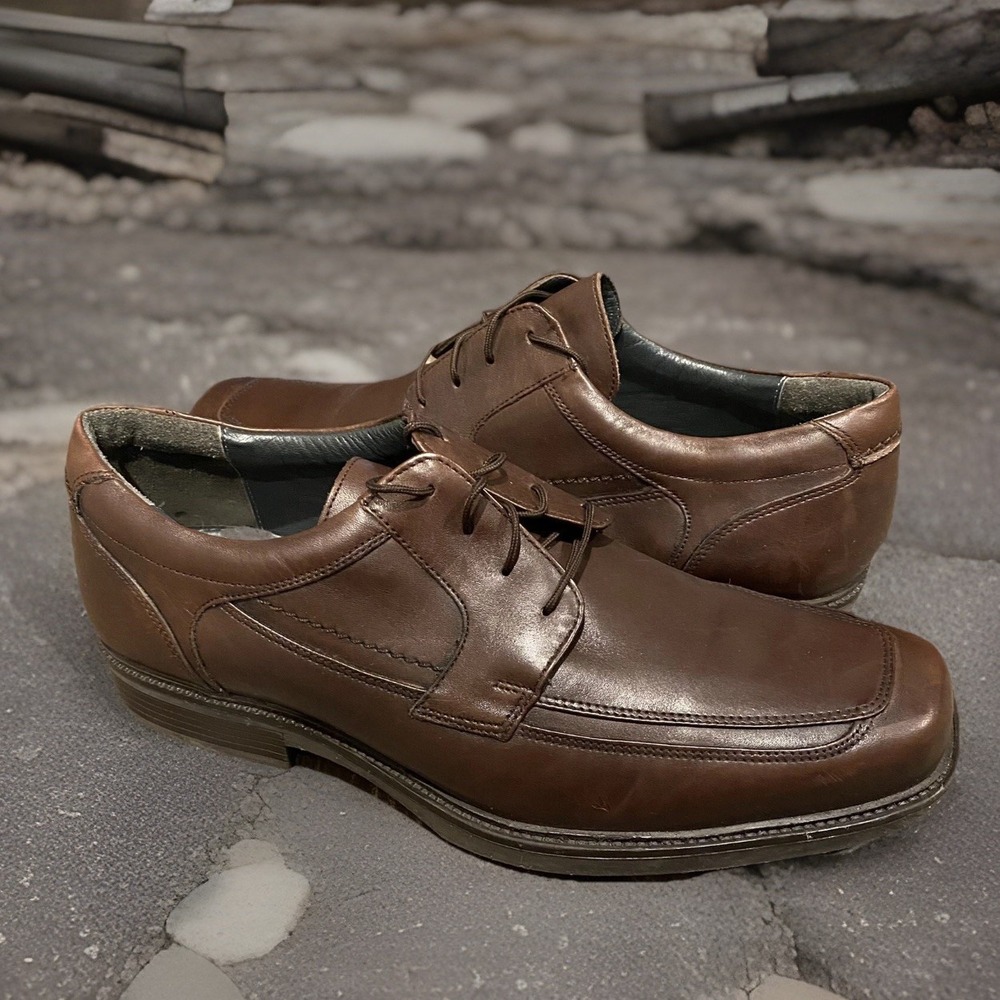 2 pair - Mens 10.5 JOHNSTON & MURPHY Black & Brown Oxford Derby Lace Up Shoes - Picture 4 of 16